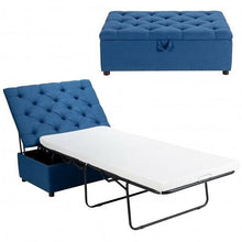 Load image into Gallery viewer, Folding Ottoman Sleeper Bed with Mattress for Guest Bed and Office Nap-Pink