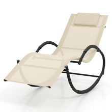 Load image into Gallery viewer, Outdoor Rocking Lounge Chair with Removable Headrest-Beige