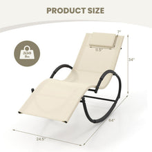 Load image into Gallery viewer, Outdoor Rocking Lounge Chair with Removable Headrest-Beige