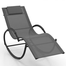 Load image into Gallery viewer, Outdoor Rocking Lounge Chair with Removable Headrest-Beige