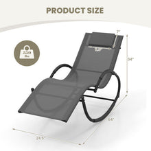 Load image into Gallery viewer, Outdoor Rocking Lounge Chair with Removable Headrest-Beige
