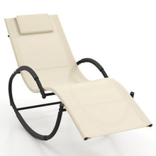 Load image into Gallery viewer, Outdoor Rocking Lounge Chair with Removable Headrest-Beige