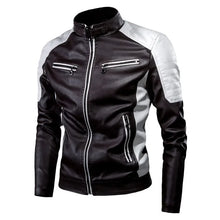 Load image into Gallery viewer, Men Slim Fit PU Moto Leather Jacket (Black)