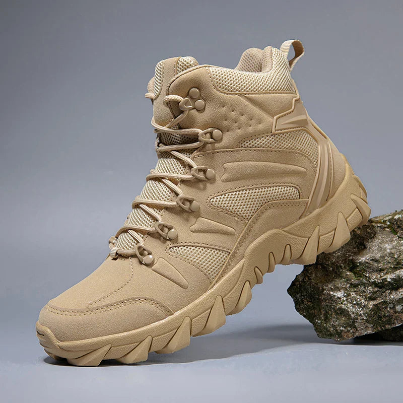 Men's Tactical Work Ankle Boots Winter Safety Shoes (Beige)
