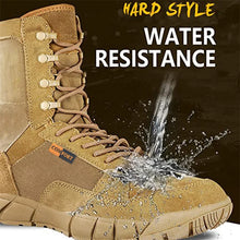 Load image into Gallery viewer, Mens Tactical Mid-Calf Combat Boots (Brown No Zip)