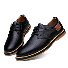 Load image into Gallery viewer, Mens Genuine Leather Brogue Oxford Dress Shoes (Black)