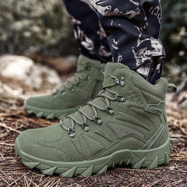 Men's Tactical Work Ankle Boots Winter Safety Shoes (Green)
