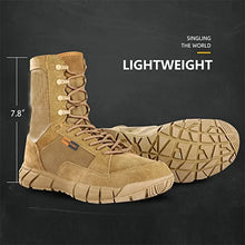Load image into Gallery viewer, Mens Tactical Mid-Calf Combat Boots (Brown No Zip)