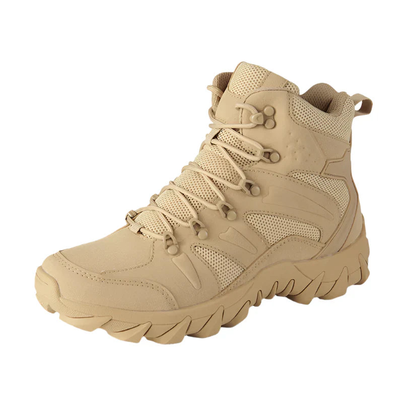 Men's Tactical Work Ankle Boots Winter Safety Shoes (Beige)