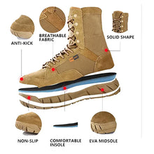 Load image into Gallery viewer, Mens Tactical Mid-Calf Combat Boots (Brown No Zip)