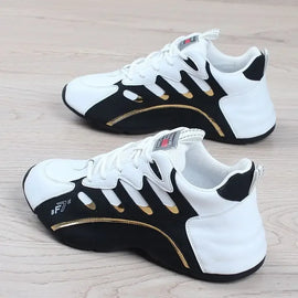Mens Casual Vulcanized Sneakers Lightweight Breathable Shoes (White)