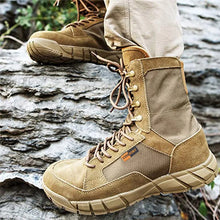 Load image into Gallery viewer, Mens Tactical Mid-Calf Combat Boots (Brown No Zip)