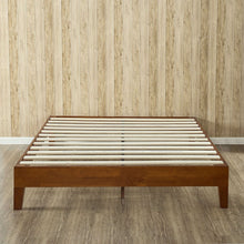 Load image into Gallery viewer, Twin size Low Profile Wooden Platform Bed Frame in Cherry Finish