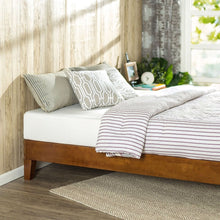 Load image into Gallery viewer, Twin size Low Profile Wooden Platform Bed Frame in Cherry Finish