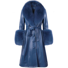 Load image into Gallery viewer, Slim-fit Leather Sheepskin Fox Fur Coat