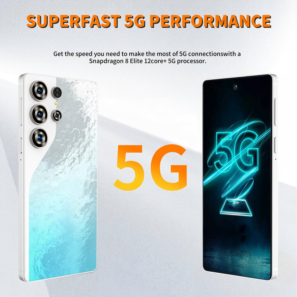 C26 Ultra 5G Unlocked Smartphone, 8GB RAM 256GB Storage Android 15 Cell Phone, 6.9inch FHD Display, 8000mAh Long Battery, Dual SIM, Face & Fingerprint Unlock, GPS, Built-in Stylus