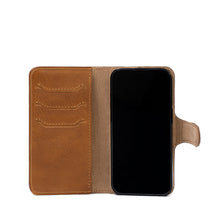 Load image into Gallery viewer, Leather MagSafe Folio Case Wallet with Grip for iPhone 15 Series