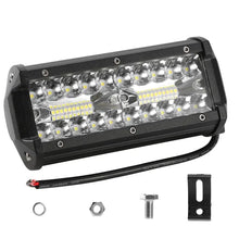 Load image into Gallery viewer, 7in LED Light Bar 120W 12000LM LED Work Light Pods Offroad Driving Lights IP67 Waterproof Fog Light Spot Flood Beam For Jeep Trailer Truck Bus Boat