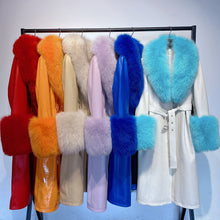 Load image into Gallery viewer, Slim-fit Leather Sheepskin Fox Fur Coat