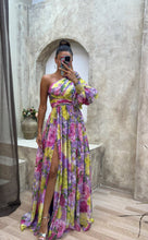 Load image into Gallery viewer, Floral Print Split Maxi Dress Fashion Sexy One-shoulder Long-sleeved Dresses Summer Beach Clothing For Women