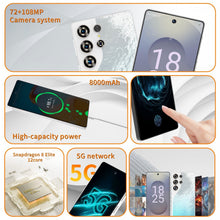 Load image into Gallery viewer, C26 Ultra 5G Unlocked Smartphone, 8GB RAM 256GB Storage Android 15 Cell Phone, 6.9inch FHD Display, 8000mAh Long Battery, Dual SIM, Face &amp; Fingerprint Unlock, GPS, Built-in Stylus