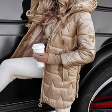 Load image into Gallery viewer, Hooded Cotton-Padded Jacket With Three Zippers