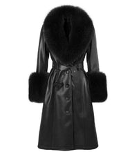 Load image into Gallery viewer, Slim-fit Leather Sheepskin Fox Fur Coat