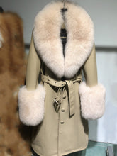 Load image into Gallery viewer, Slim-fit Leather Sheepskin Fox Fur Coat