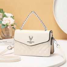 Load image into Gallery viewer, Soft Blush Quilted Mini Bag - Retro Style Casual Handbag Waterproof Minimalist Single Shoulder Wide Strap PU Polyester Lining Stylish Thick Chains