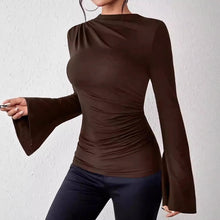 Load image into Gallery viewer, Flared Sleeves And A Mock Necksexy And Figure-hugging
