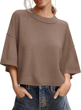 Load image into Gallery viewer, Women's Casual Crew-Neck Lightweight Top