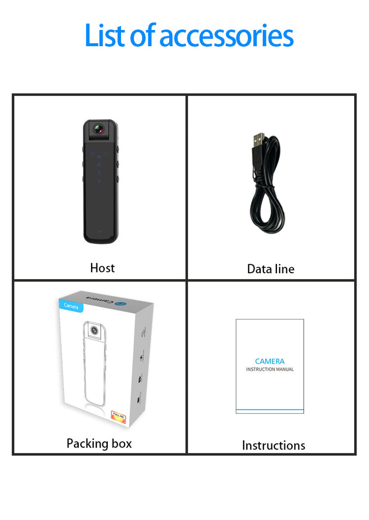 HD Camera Camera Back Clip-on Magnetic Recorder