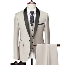 Load image into Gallery viewer, Mens Skinny 3-Piece Tuxedo Set Formal Suit (Beige)