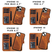 Load image into Gallery viewer, Casper Leather iPhone 15 Series Wallet Case