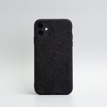Load image into Gallery viewer, Leather case for iPhone 11 Series - Geometric Flower (Black)