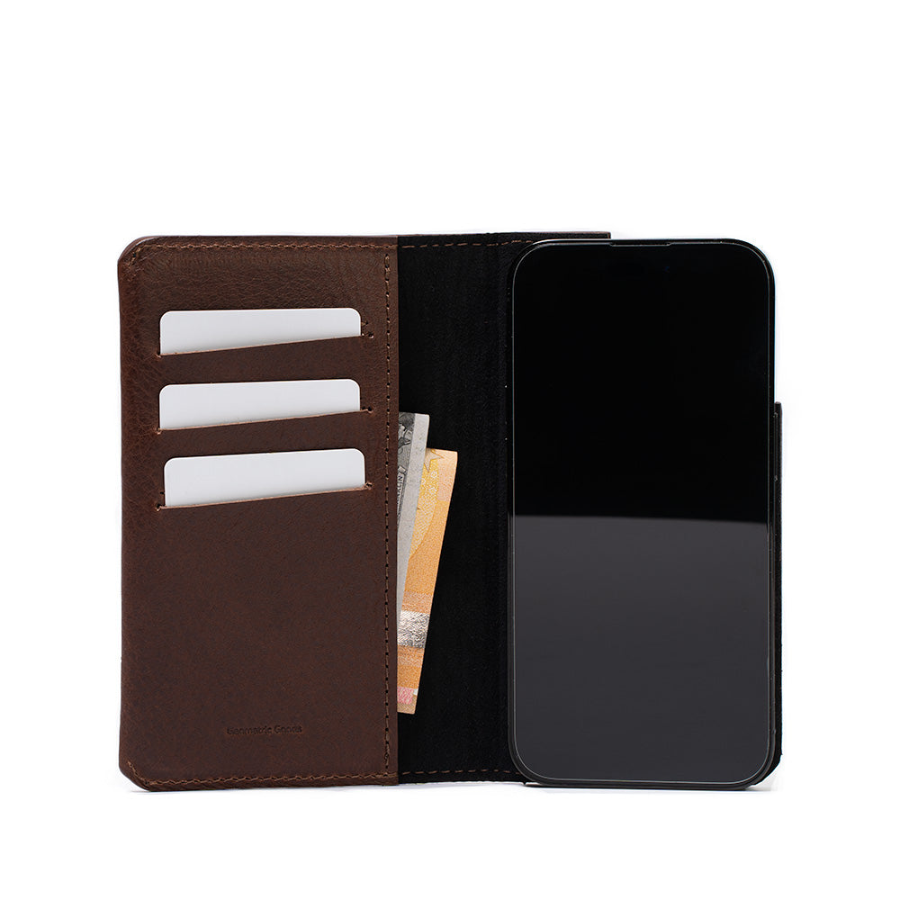 Leather Folio Case Wallet for iPhone 15 Series with MagSafe - The Minimalist 1.0