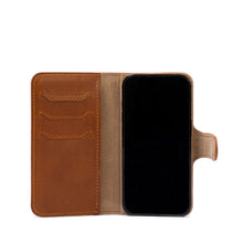 Load image into Gallery viewer, Leather MagSafe Folio Case Wallet with Grip for iPhone 15 Series