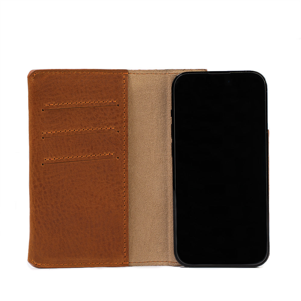 Leather Folio Case Wallet for iPhone 15 Series with MagSafe - The Minimalist 1.0