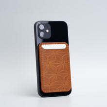 Load image into Gallery viewer, Leather Wallet compatible with MagSafe - Geometric Flower